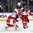 COLOGNE, GERMANY - MAY 7: Denmark's Sebastian Dahm #32 makes the save while teammate Nicholas Jensen #48 battles with USA's Anders Lee #27 during preliminary round action at the 2017 IIHF Ice Hockey World Championship. (Photo by Andre Ringuette/HHOF-IIHF Images)

